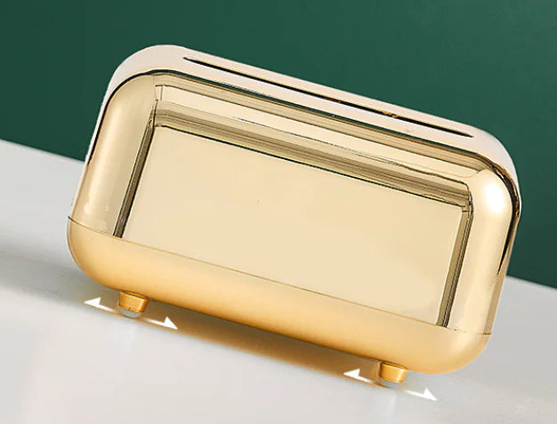 Caja de pañuelos cromado y dorado