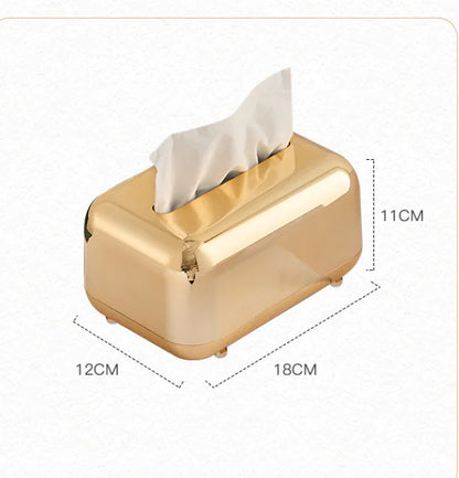 Caja de pañuelos cromado y dorado